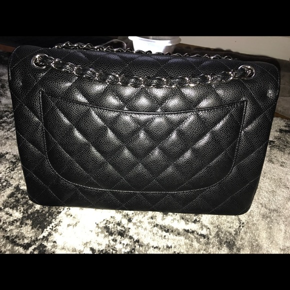 Chanel Jumbo Double Flap Black Caviar Leather SHW - Picture 4 of 8